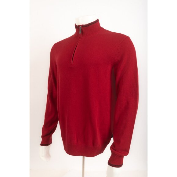 Vineyard Vines Mens Sweater Boathouse Tipping XXL Red Quarter Zip Wool Blend NWT - Picture 3 of 6